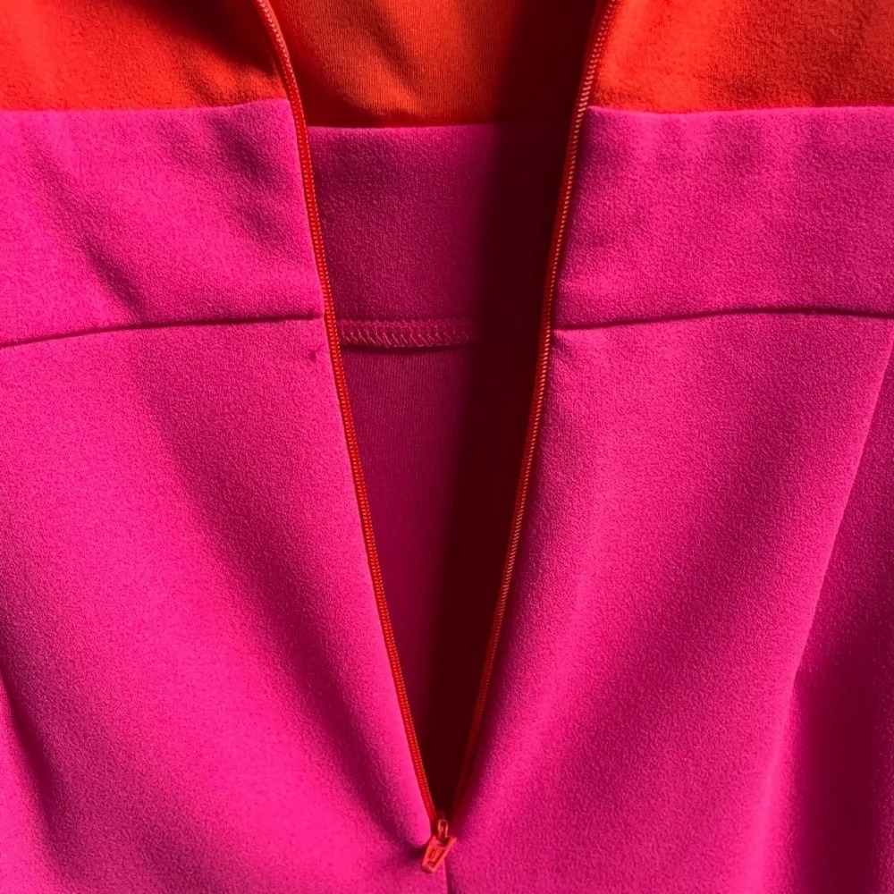 Jealous Tomato Pink & Red Colorblock Surplice Neckline Mini Dress, S - Picture 4 of 14